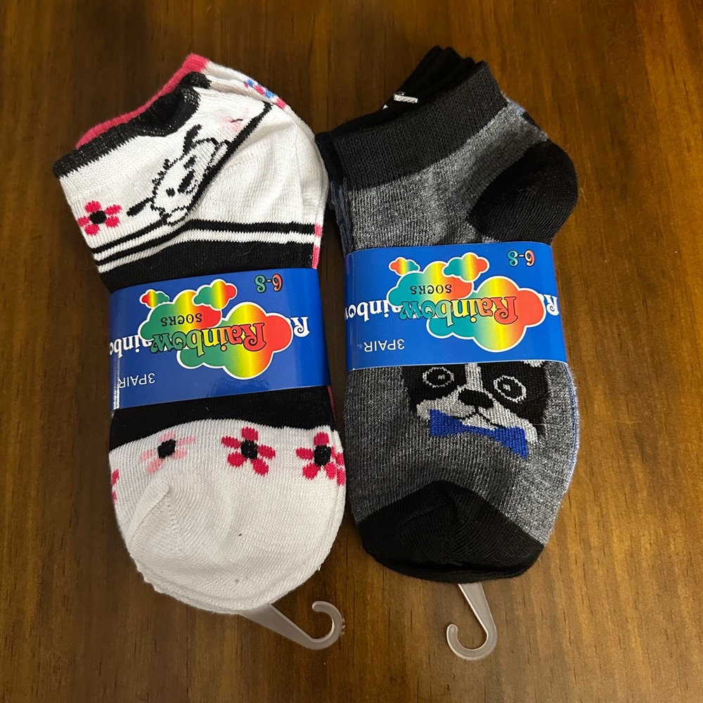 Women’s socks Size 6-8 Bundle of 2 Packs of 3 Pairs NWT